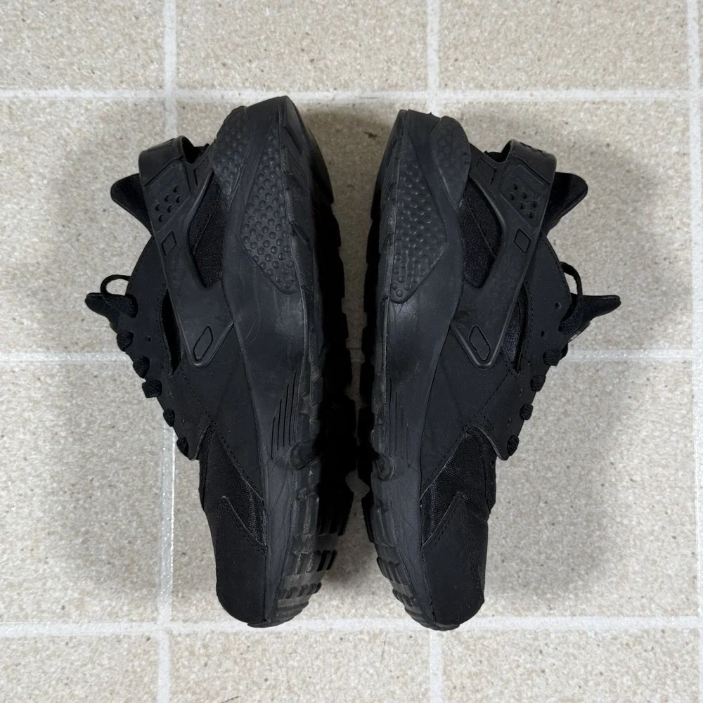 Nike Air Huarache Men's Size 8 Running Shoes Triple Black Sneakers 318429-003